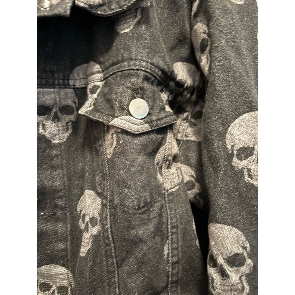 Busch Gardens Howl-O-Scream Jacket Mens L Black Skull Print Halloween - Picture 3 of 9